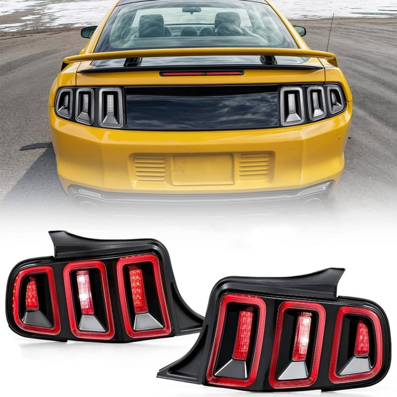 Full LED Sequential Tail Lights Black Brake Lamps for 2010-2014 Ford Mustang