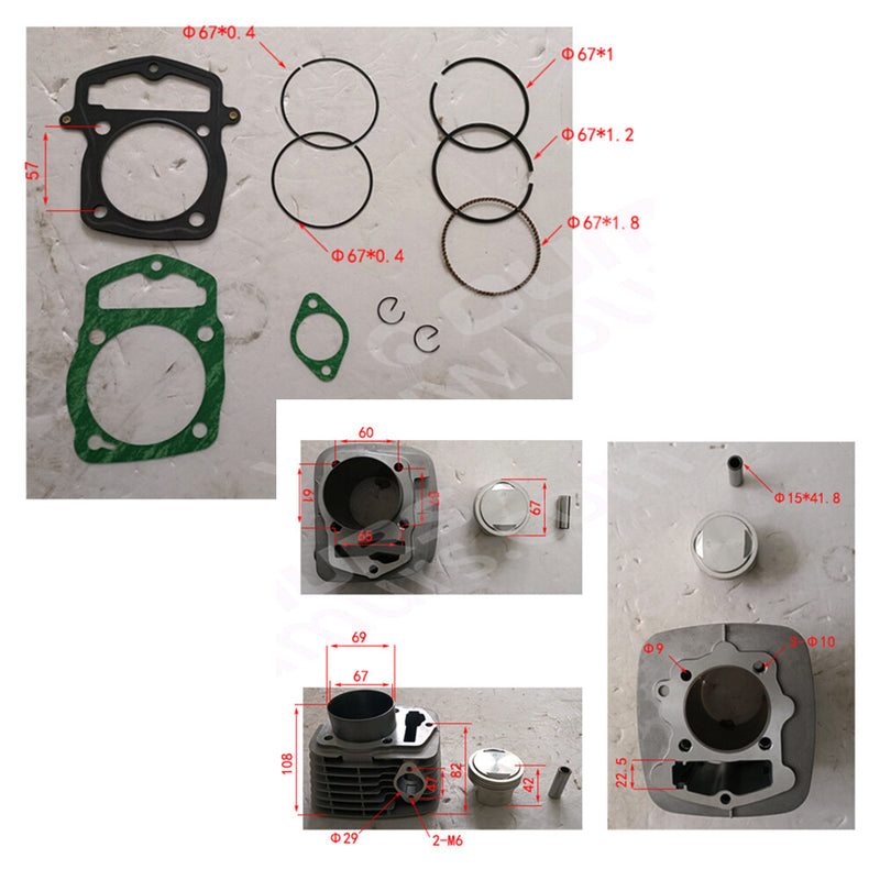 233cc Big Bore Cylinder Piston Top End Kit for Honda CRF230F SL230 XR230 07-15
