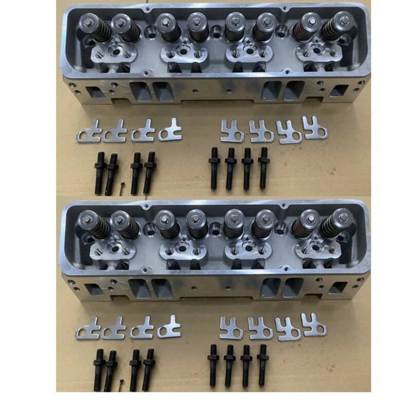 2x Aluminum Cylinder Heads Fit for SBC Chevy 350 190cc 64cc 2.02/1.60 Angle