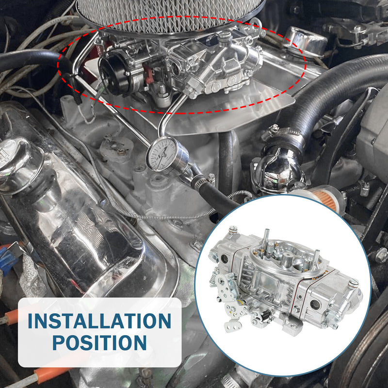 BR-67201 850CFM 4 Barrel Race Carburetor Double Pumper Mechanical