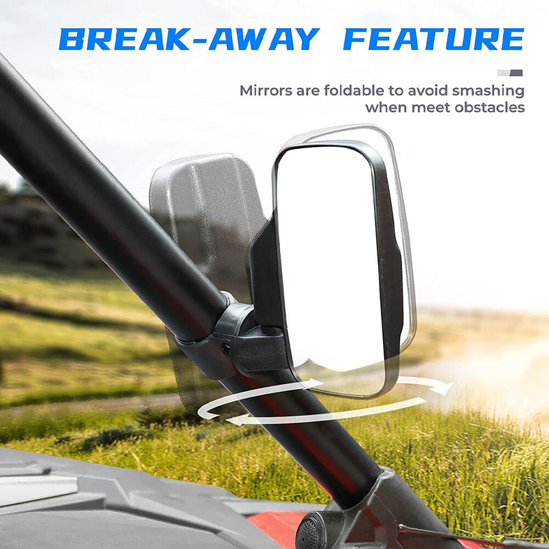 1.75"-2" Roll Bar Side Mirrors for Polaris Ranger RZR S XP Crew 570 800 900 1000