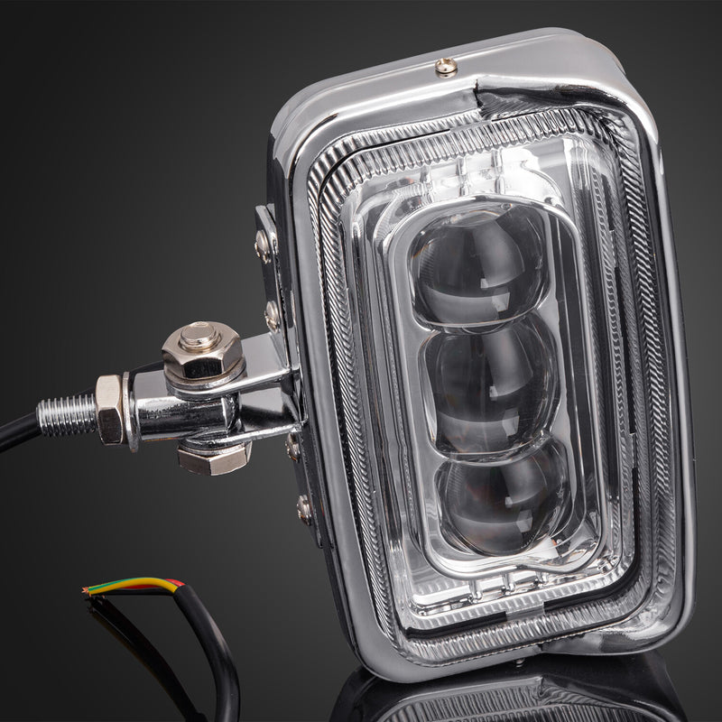 Chrome Front Headlight Hi/Lo Beam for Chopper Cafe Racer Bobber Custom