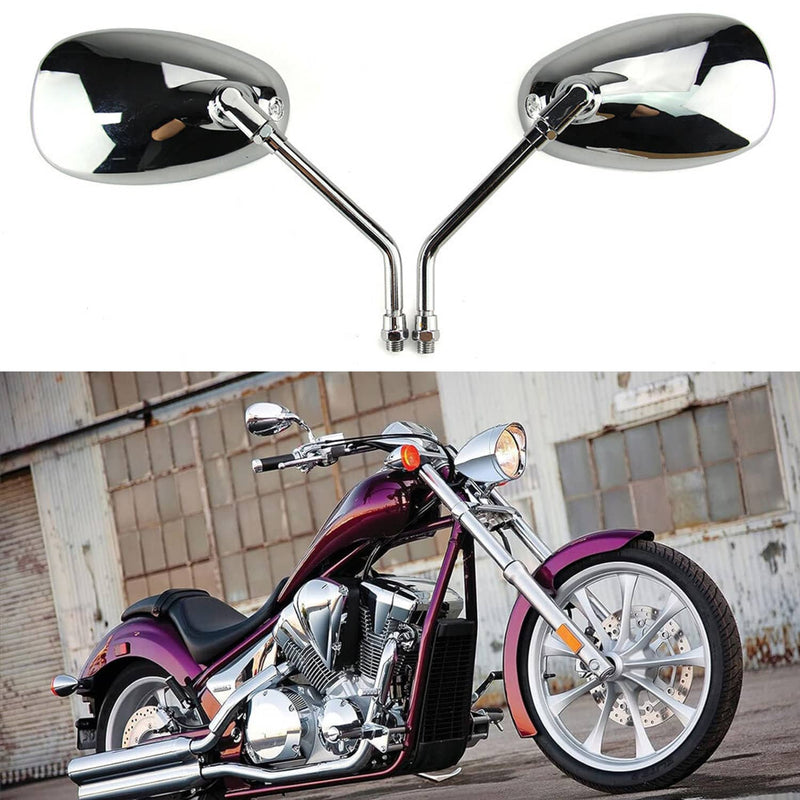 Rectangle Rear-View Mirrors for Honda VTX1300 VTX1800 Chrome 10mm