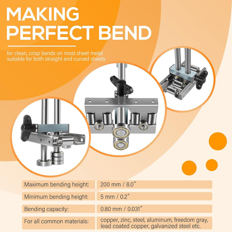 2204 Uni Bender Metal Bending Tool Adjustable Bend Height From 3/8" to 8" 0-90°