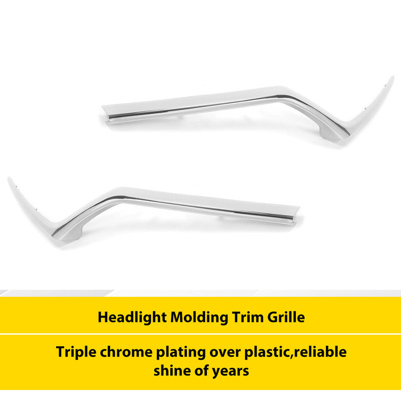 Chrome Trim Grille Headlight Molding for Honda CRV CR-V 2017-2019 Pair