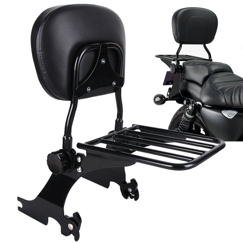 Sissy Bar Backrest with Luggage Rack for Harley 883 1200 Custom 1994-2003