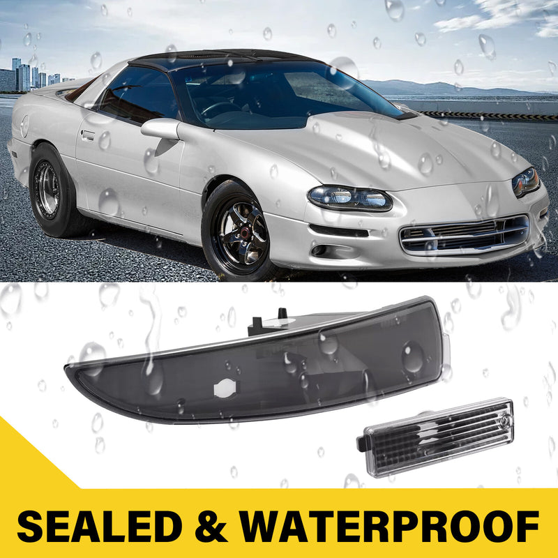 Black Side Marker Turn Signal Light Bumper Lamp for Chevy Camaro 1993-2002 4PCS