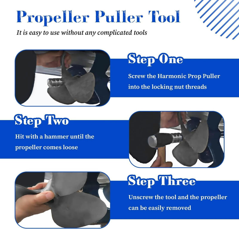 Propeller Puller Tool for Inboard Boats Fits 1" or 1 1/8" Propeller Shafts