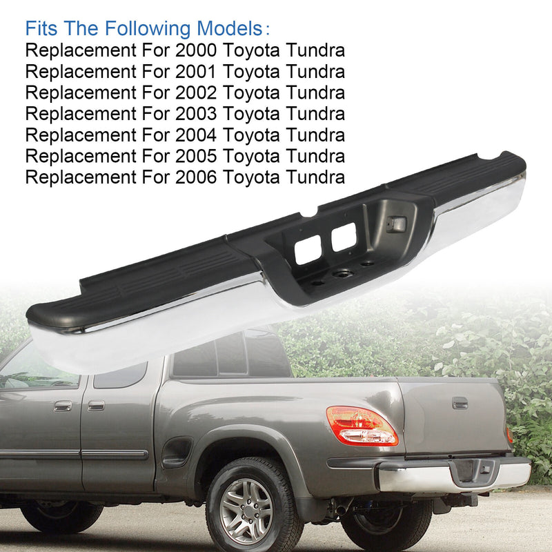 Rear Step Bumper Assembly for Toyota Tundra 2000-2006 Chrome Steel Complete