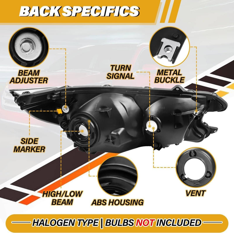 Pair Chrome Amber Corner Headlights for Honda CRV CR-V 2012-2014 Left Right