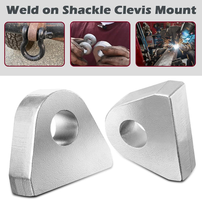 Weld On Shackle Clevis Mount 2pcs for Car Truck Tractor 7/8 Thick Steel