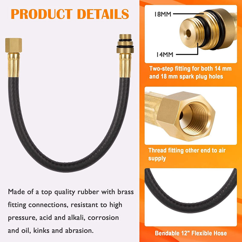 19700 Valve Holder Heavy-Duty 12" Flexible Hose for 14 and 18 Millimeter Threads