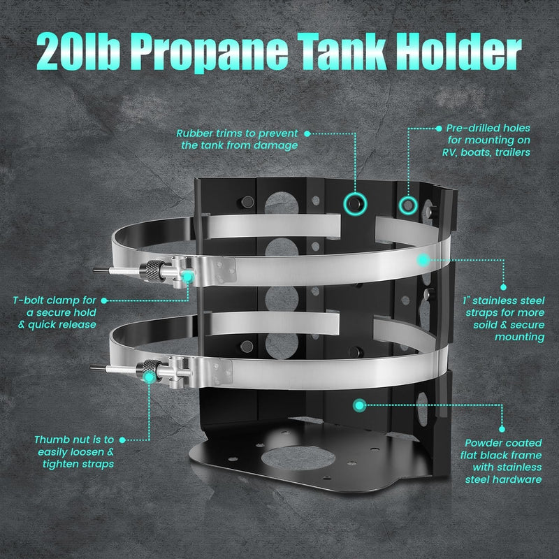 20lb Propane Tank Mounting Bracket Replace BKT-2290 for Vehicle RV Trailer Boat