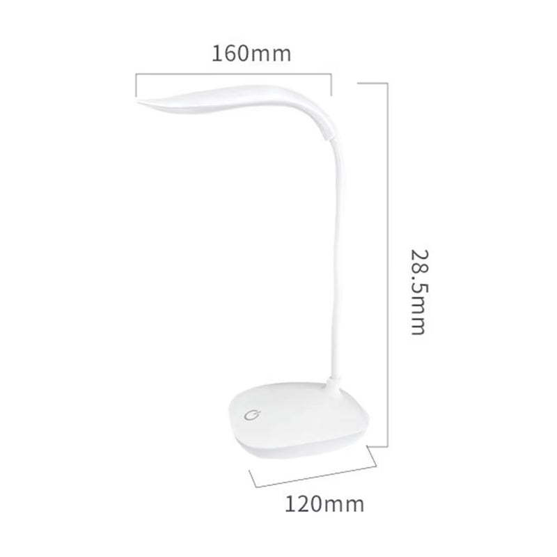 USB LED Desk Light Dimmable Bedside Reading Lamp Rechargeable Touch Control