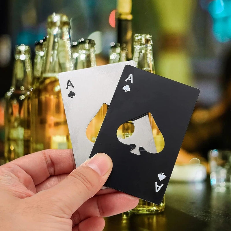 10Pcs Stainless Steel Credit Card Size Bottle Beer Opener Black Silver
