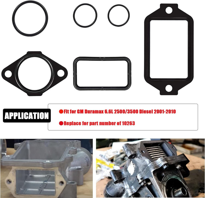 10263 Oil Cooler Seal Install Kit for 2001-2010 GM 6.6L Duramax LB7 LLY LBZ LMM