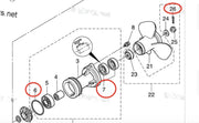 DURAFORCE 3AC601110 332601030 Lower Gearcase Seal & O-Ring for Tohatsu MFS 25B 25C 30B