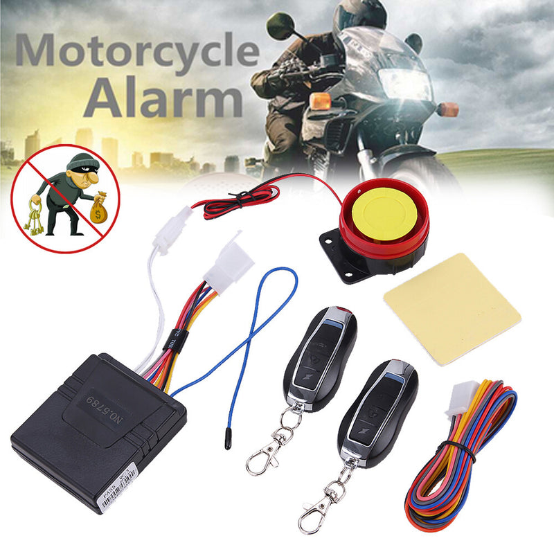 Motorcycle Scooter Security Alarm System Anti-Theft Remote Control Engine Start