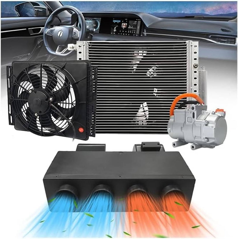 63A 12V Electric Cool Heat Universal Underdash Car Air Conditioner DC A/C