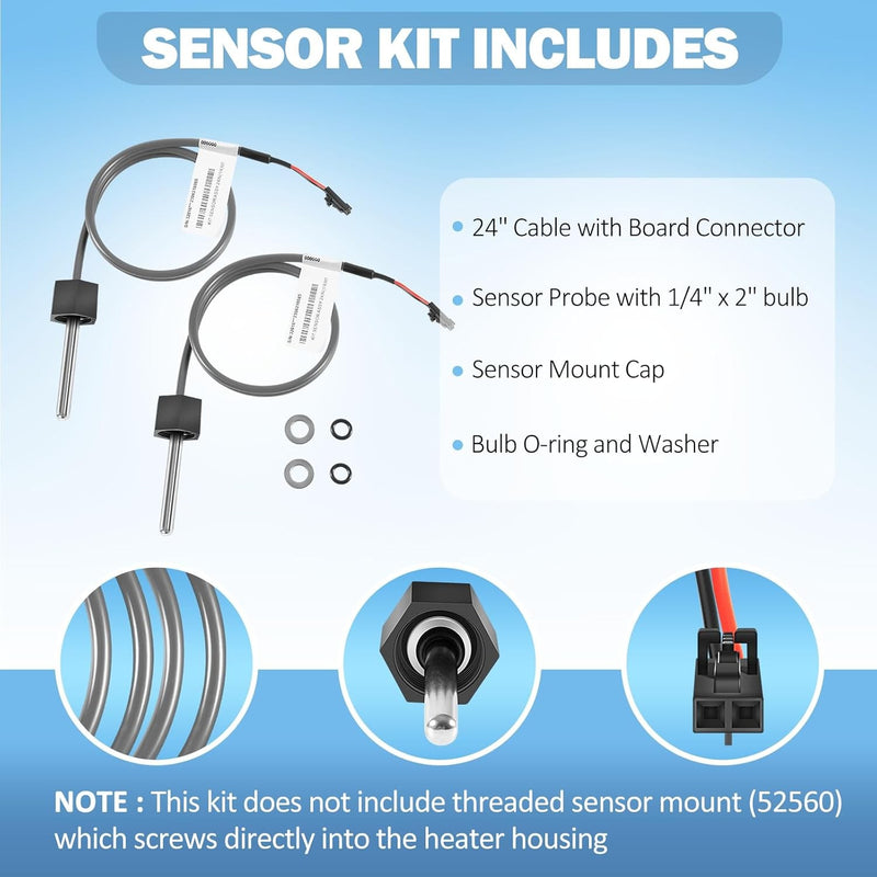 30344 30042 30382 Temp/Hi Limit Sensor 1/4" 2-Pin for Balboa M7 2-Pack