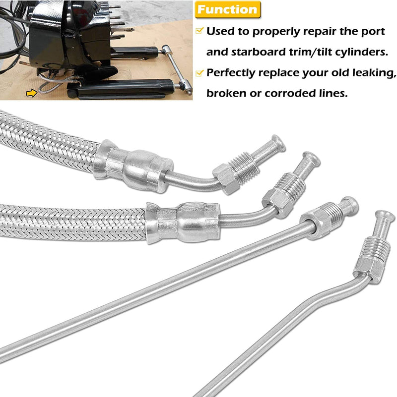 32-864960 Trim Ram Hydraulic Cylinder Hose Kit for Mercruiser Alpha One Gen Two