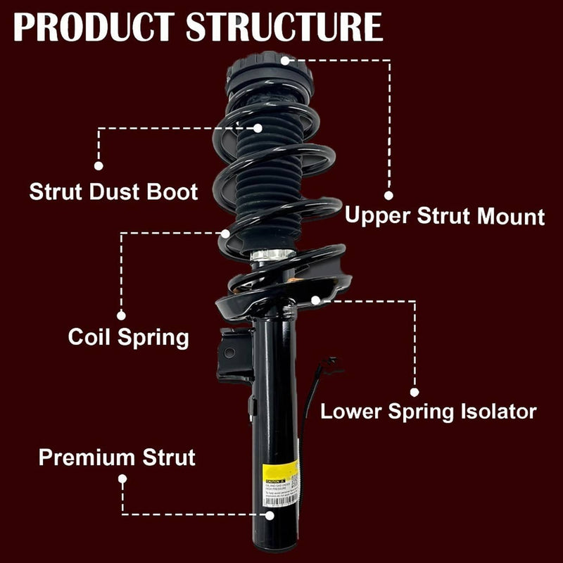4Pcs Shocks Strut Assys Front Rear w/ Electric for Cadillac XTS 2013-2019