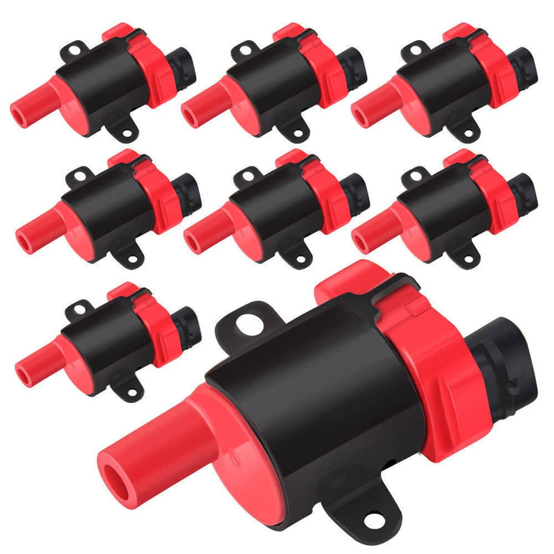 8PACK Round Ignition Coil and Spark Plug Wire for Chevy Silverado 1500 2500 GMC