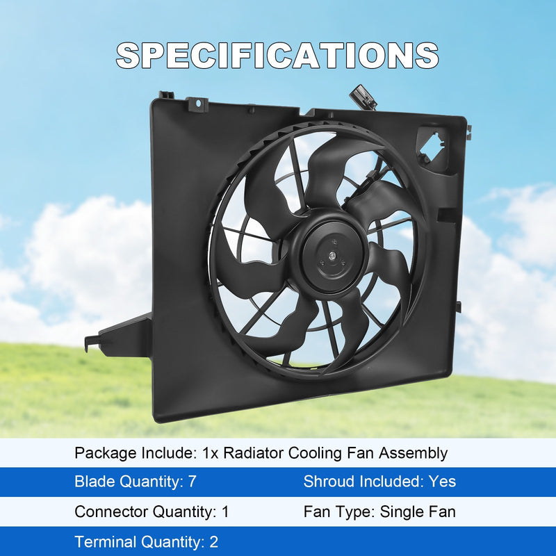 Engine Radiator Cooling Fan Assembly for Hyundai Santa Fe Kia 2013-2018 620-463