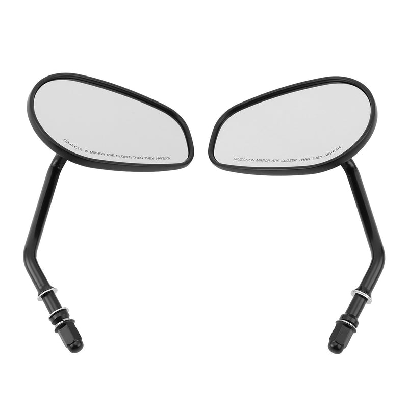 Black Rearview Side Mirrors Set Fit for Harley Softail FatBoy Dyna Tour Glide