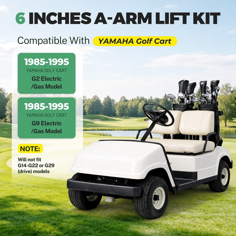 6'' A-Arm Lift Kit Enhanced for Yamaha G2 G9 Electric Gas 1985-1995 Golf Cart
