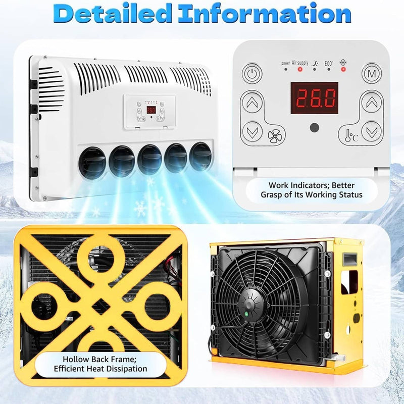 11000 BTU 12V Truck Air Conditioner Split AC for Semi Bus RV Caravan