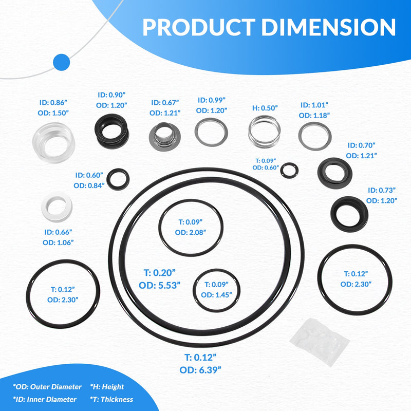 SP1580 Pump Seal Kit Replacement for Hayward Power-Flo LX SP1580 Pool Pump
