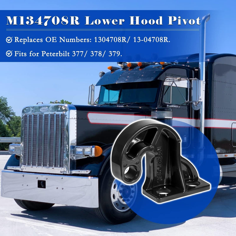 M134708R Right Hand Lower Hood Pivot for Peterbilt 377 378 379 Replaces 13-04708
