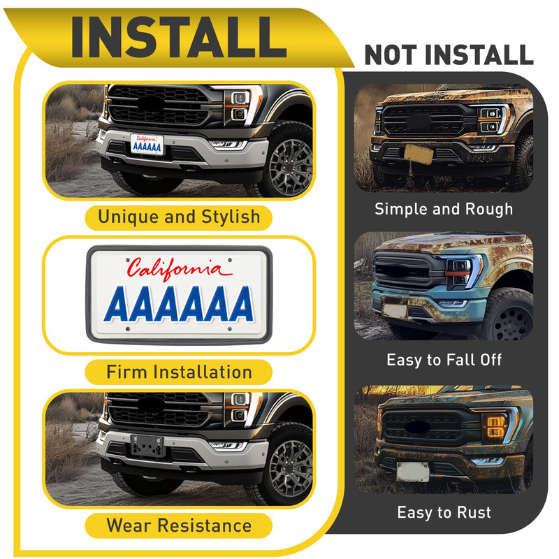 ML3Z-17A385-BB Front License Plate Bracket Frame Holder for Ford F150 2021-2023