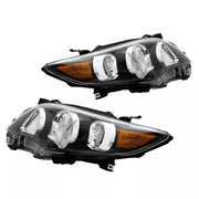 DURAFORCE Headlights Front Bumper Fog Light Cover Set for 2011-2013 for Toyota Corolla