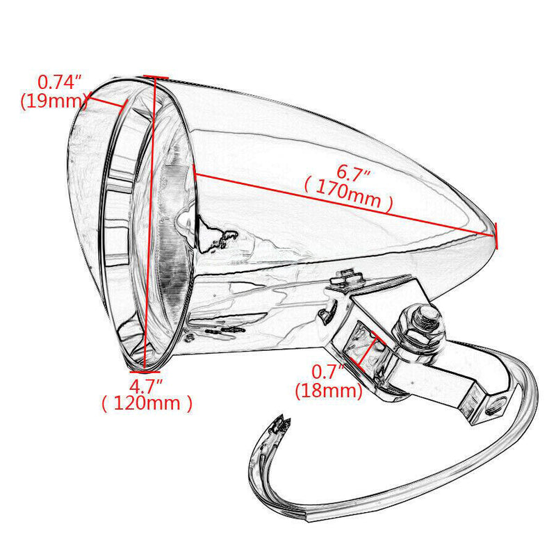 Chrome Tri Bullet Headlight for Harley Dyna Softail Sportster Chopper Bobber