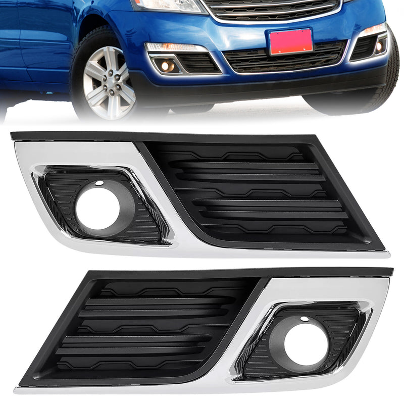 Fog Light Cover Bezel Trim for Chevy Traverse 2013-2017 Left Right Black Chrome