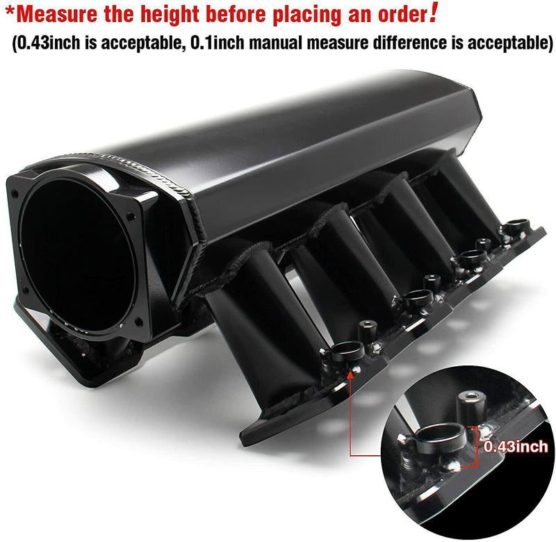 Billet Fuel Rail Kit for LS LS1 LS2 LS3 LS6 Intake Manifold with Hardware Black