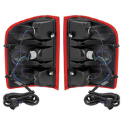 DURAFORCE Smoke Red Tail Lights LH RH for Chevy Silverado 1500 2500 3500HD 2007-2013