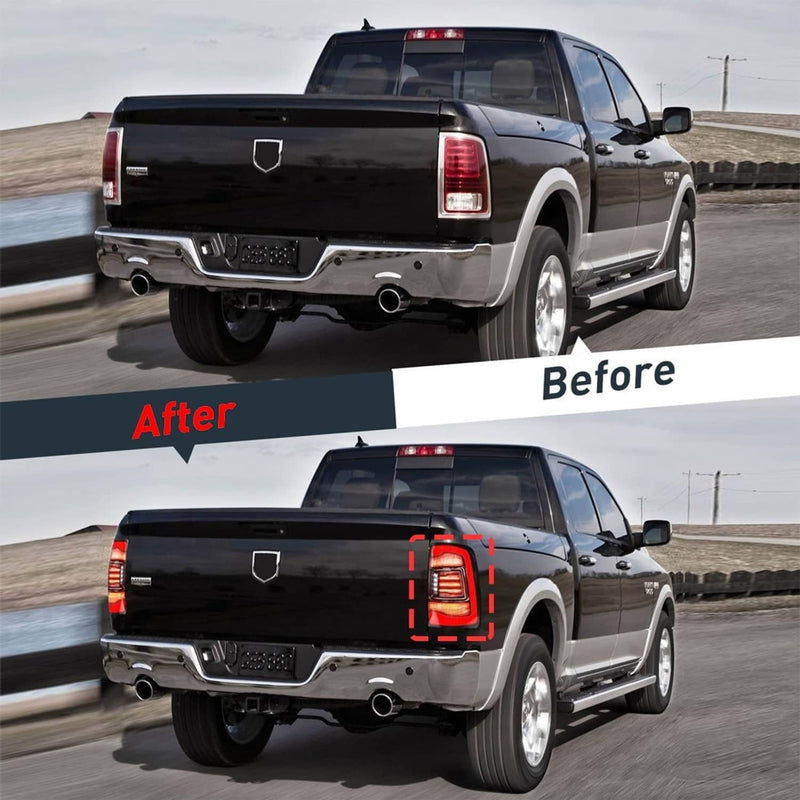 LED Tail Light Pair Clear Lens for Dodge Ram 1500 2500 3500 2009-2018 Rear