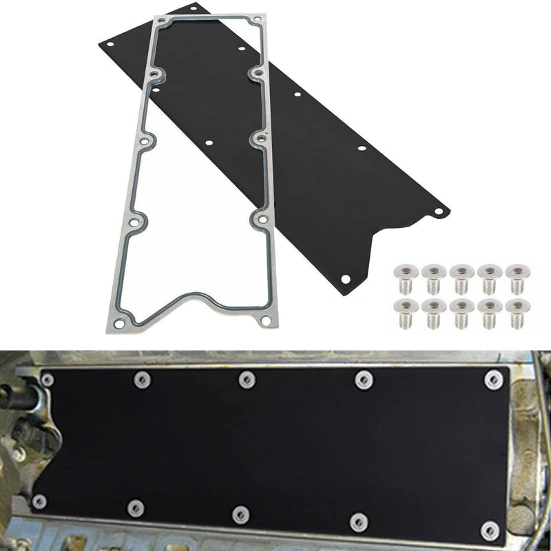 Billet Knock Sensor Delete LS6 LSX for LS Gen 3 Valley Pan Cover + Gasket Plate