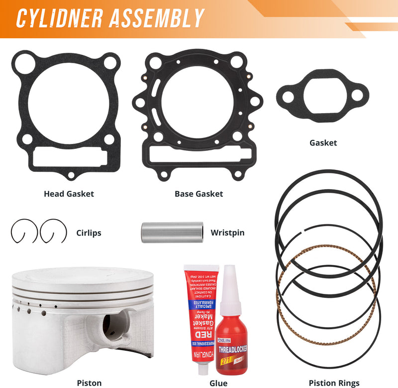 Cylinder Repair Kit Piston Top End Gaskets for HiSUN UTV 400 Massimo Engine