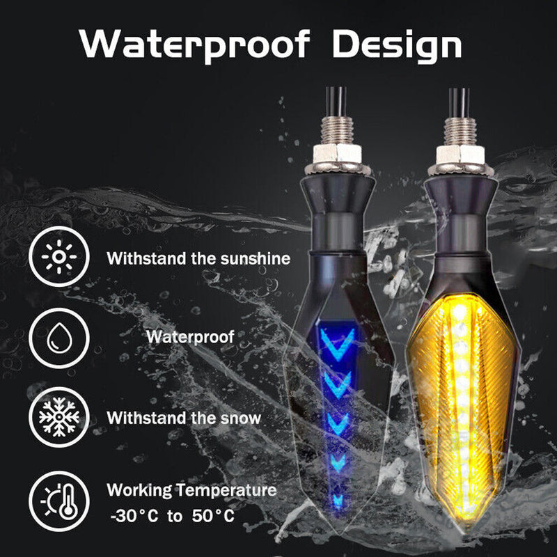 4 Pcs Universal Motorcycle Amber LED Turn Signals Lights Blinker Lamp Indicators