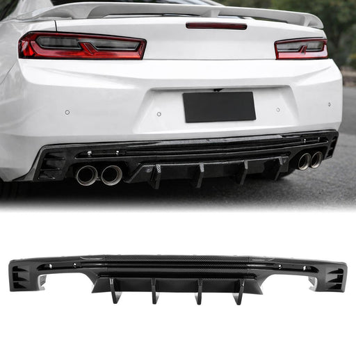 DURAFORCE Carbon Style Rear Bumper Lip Diffuser Spoiler for Chevy Camaro 2016-24