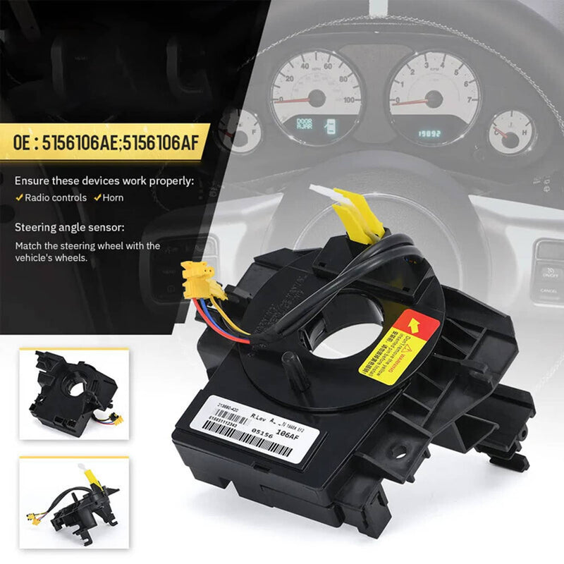Clock Spring for Jeep Wrangler JK 2007-2018 with Angle Sensor Steering Wheel