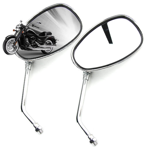 DURAFORCE 2X Chrome Motorcycle Mirrors for Yamaha Virago XV 250 500 535 700 750 920 1100
