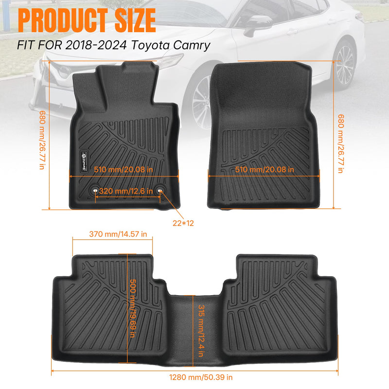TPE Floor Mats Liner for Toyota Camry 2018 2019 2020 2021 2022 2023 2024 FWD