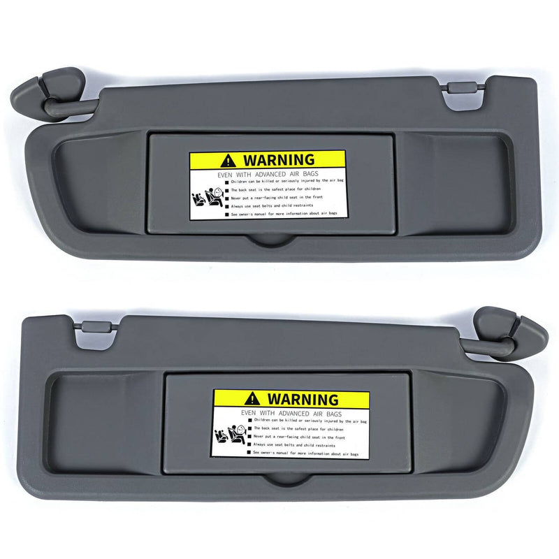 Dark Gray Sun Visor Pair for Honda Civic Left & Right Set of 2