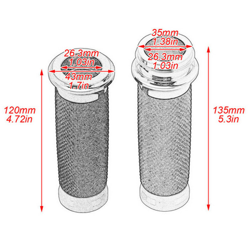 1" Chrome Handlebar Hand Grips for Harley Dyna Sportster XL 1200 883