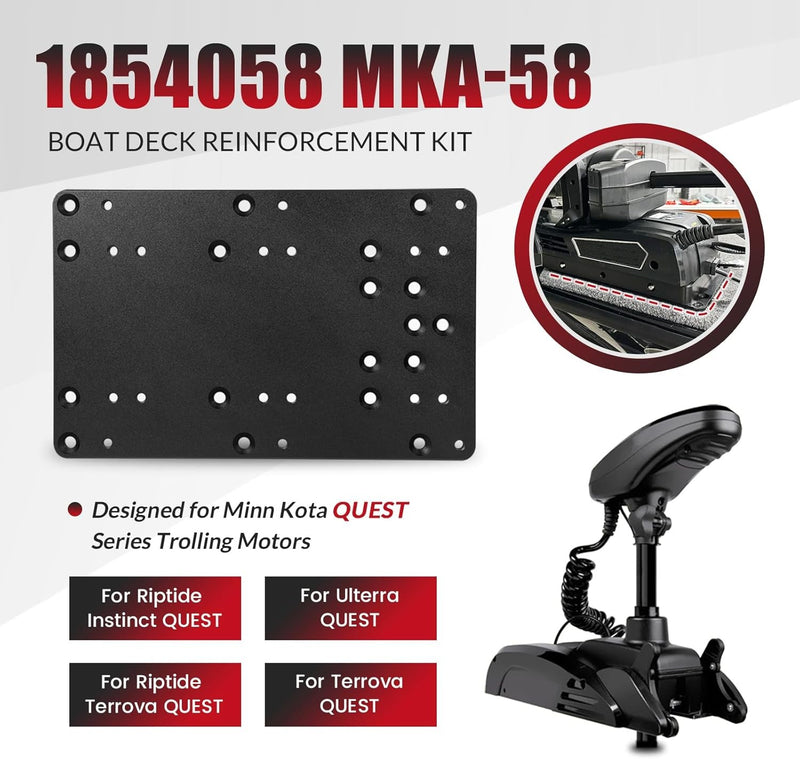 1854058 MKA-58 Boat Deck Reinforcement Kit for Minn Kota Quest Series Black